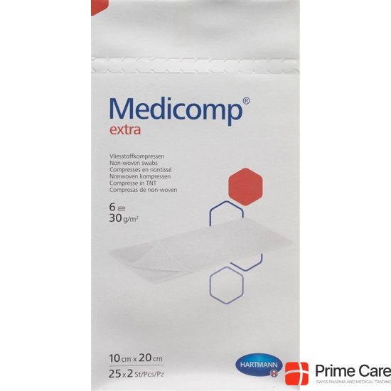 Medicomp Extra Vlieskompressen 10x20cm Steril 25 Beutel 2 Stück buy online