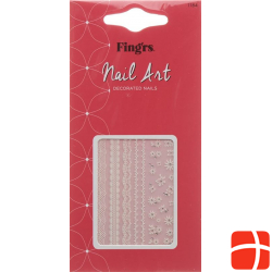 Fingrs 3D nail design rhinestones 24 stickers