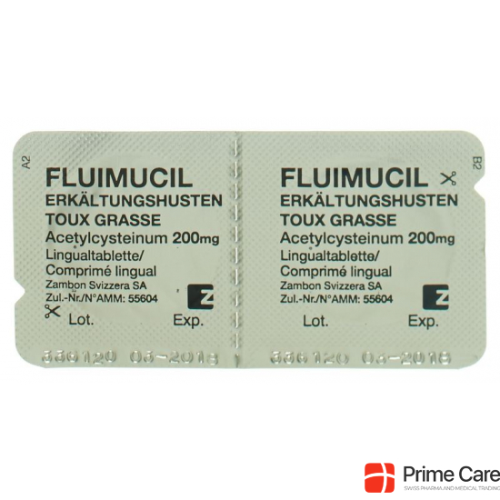 Fluimucil Erkältungshusten Lingual Tabletten 200mg 20 Stück buy online