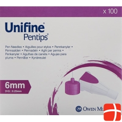 UNIFINE Pentips needles 31G 0.25x6mm 100 pcs