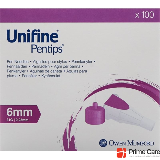 UNIFINE Pentips needles 31G 0.25x6mm 100 pcs