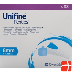 UNIFINE Pentips needles 31G 0.25x8mm 100 pcs