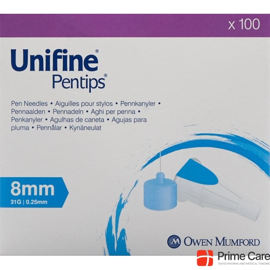 UNIFINE Pentips needles 31G 0.25x8mm 100 pcs