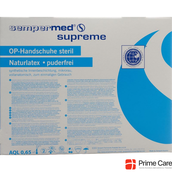 Sempermed Supreme surgical gloves 7.5 sterile 50 pairs buy online