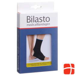 Bilasto Fussgelenkbandage Ferse Offen Grösse S Schwarz/Blau