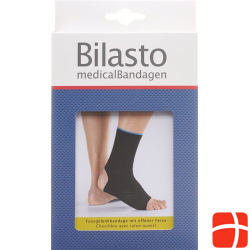 Bilasto Fussgelenkbandage Ferse Offen Grösse M Schwarz/Blau