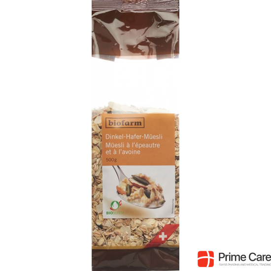 Biofarm Dinkel Hafermüesli Knospe Beutel 500g buy online