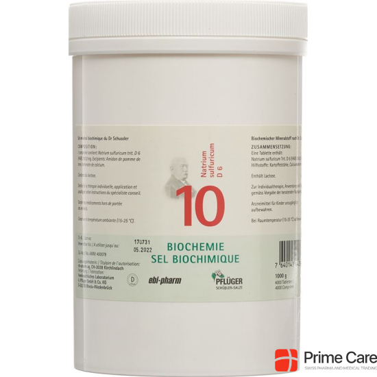 Pflueger Schüssler Nr. 10 Natr Sulf Tabletten D 6 1000g buy online