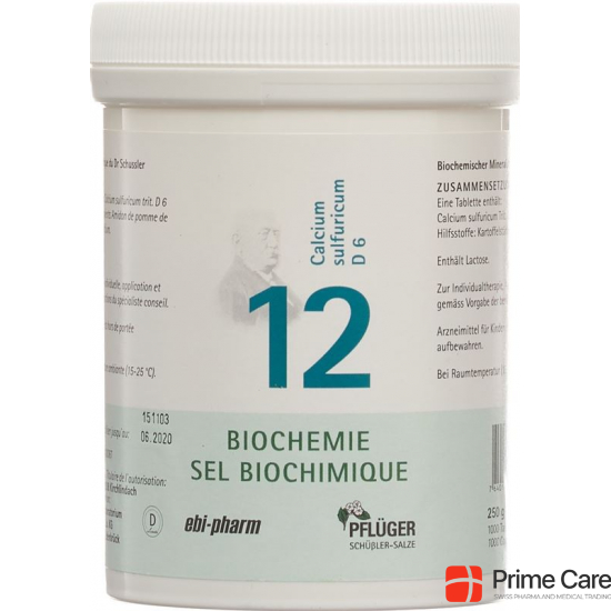 Pflueger Schüssler Nr. 12 Calc Sulf Tabletten D 6 250g buy online