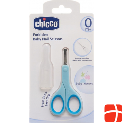 Chicco baby scissors with protective cap light blue