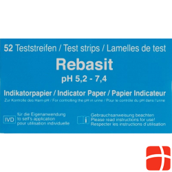 Rebasit Indikatorpapier Streifen Ph5.2-7.4 52 Stück