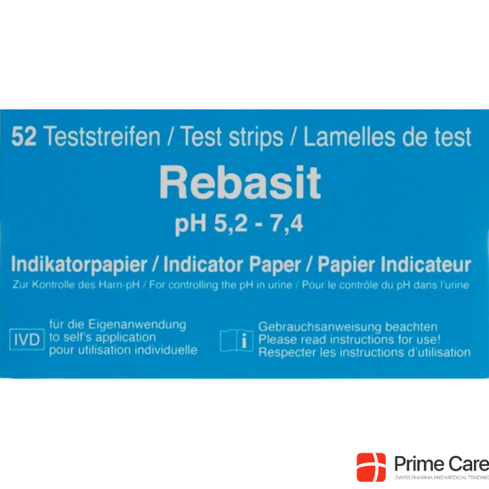 Rebasit Indikatorpapier Streifen Ph5.2-7.4 52 Stück buy online