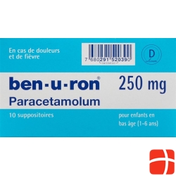 Ben-u-ron Supp 250 mg Child 10 pcs