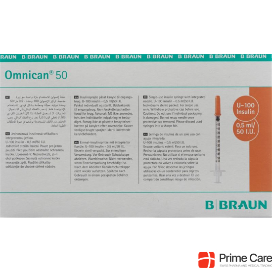 Omnican Insulin 50 0.5ml 0.3x12mm G30 Single 100 X buy online