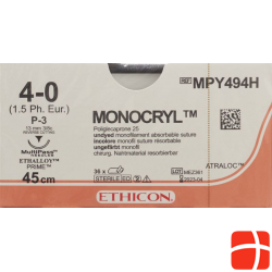 Monocryl 45cm Ungefaerbt 4-0 P-3 Multip 36 Stück