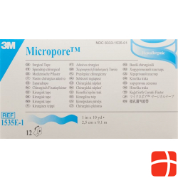 3M Micropore Vlies Heftpflaster mit Dispenser 25mm x 9.14m weiss 12 Stück