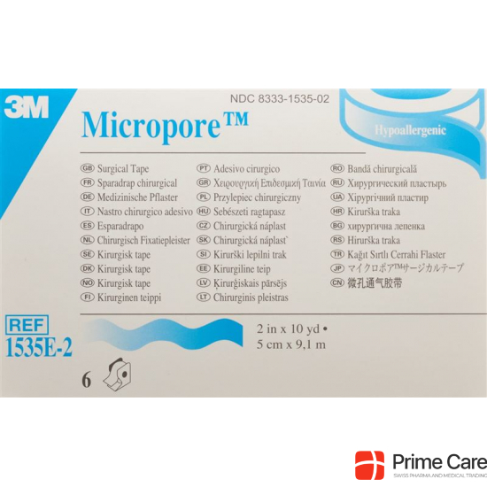 3M Micropore Rollenpfl Disp 50mmx9.14m We N 6 Stück buy online