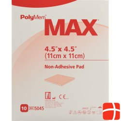 Polymem Max Superabsorber 11x11cm Non Adh St 10 X