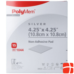 Polymem Silver Schaumv 10.8x10.8cm Non Ad St 15 X