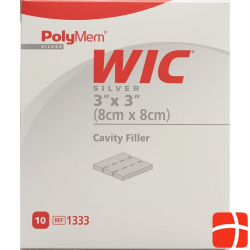Polymem Wic Silver Wundfueller 8x8cm Steril 10 X
