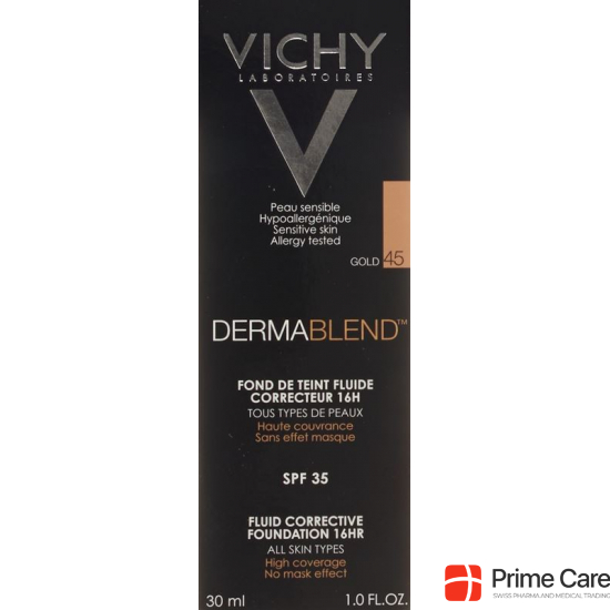 Vichy Dermablend complexion correcting make-up 45 gold 30ml buy online