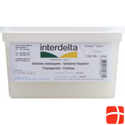 Gelatine Kapseln 4 Transparent Interdelta 1000 Stück