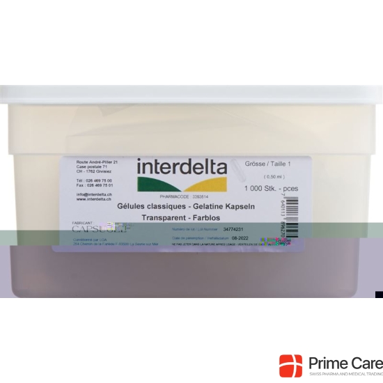 Gelatine Kapseln 1 Transparent Interdelta 1000 Stück buy online