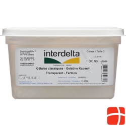 Interdelta Gelatine Kapseln 3 Transparent 1000 Stück