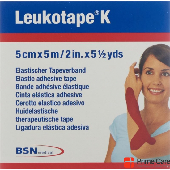 Leukotape K elastischer Tapeverband 5m x 5cm Rot buy online