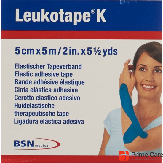 Leukotape K elastischer Tapeverband 5m x 5cm Blau buy online