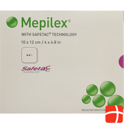 Mepilex Schaumverband Safetac 10x12cm Silik 5 Stück