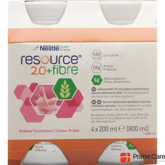 Resource 2.0 Fibre Drink Erdbeer 4x 200ml buy online