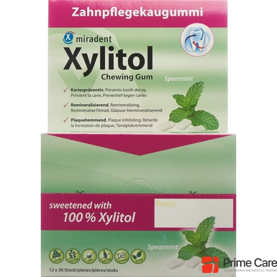 Miradent Xylitol Zahnpflege Kaugummi Spea 12x 30 Stück buy online