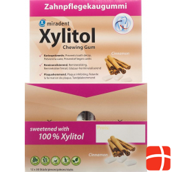 Miradent Xylitol Zahnpflege Kaugummi Zimt 12x 30 Stück