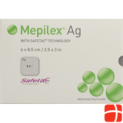 Mepilex Ag Schaumverband Safetac 6x8.5cm Sil 5 Stück