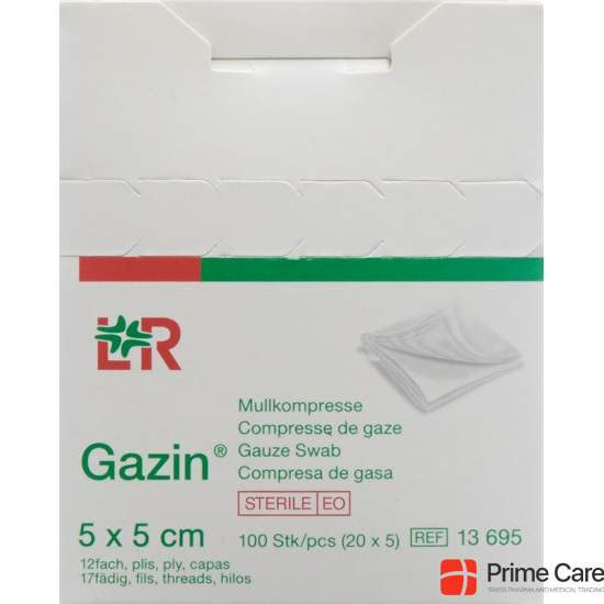 Gazin Set Kompress 5x5cm 12 Fach Steril 20x 5 Stück buy online