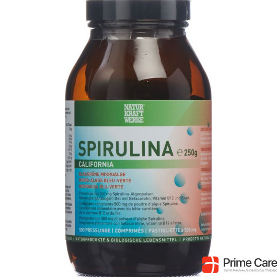 NaturKraftWerke Spirulina California Tabletten 500mg 500 Presslinge buy online