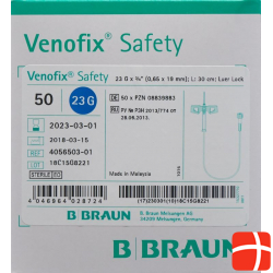 Venofix Safety 23g 0.65x19mm Blau Schl30cm 50 Stück
