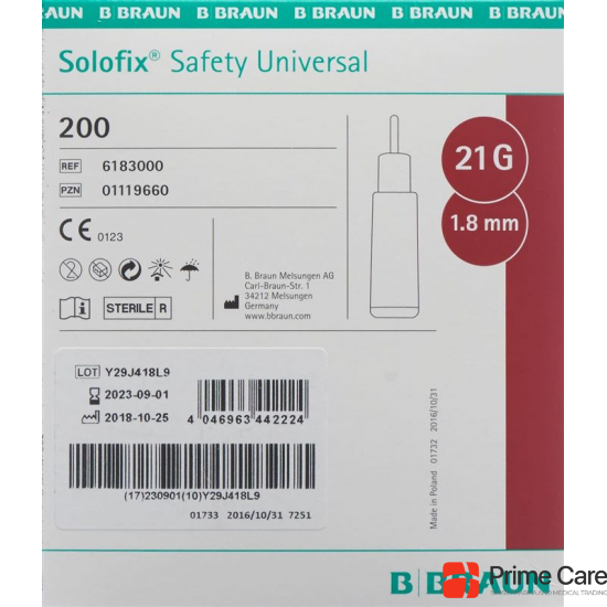 Solofix Safety Universal Einmallanzetten 21Gx1.8mm 200 Stück buy online