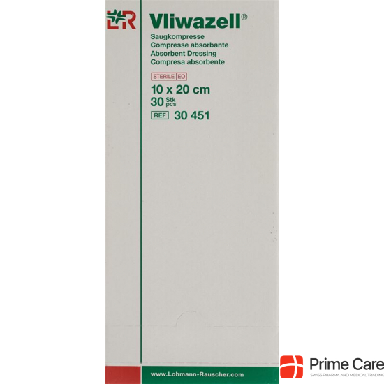 Vliwazell Set 1 Saugkompresse 10x20cm Steril 30 Stück buy online