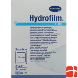 Hydrofilm Plus Wundverband Film 5x7.2cm Steril 5 Stück