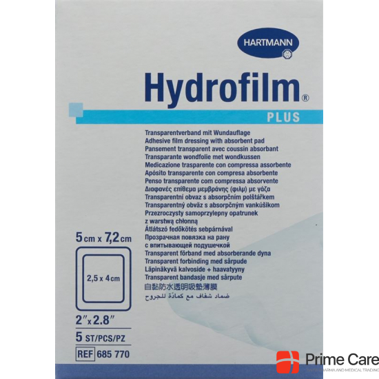 Hydrofilm Plus Wundverband Film 5x7.2cm Steril 5 Stück buy online