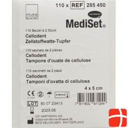 Mediset Cellodent Tupfer 4x5cm Steril 110 Beutel 2 Stück