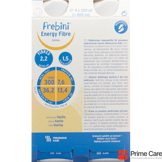 Frebini Energy Fibre Drink Vanille 4x 200ml buy online