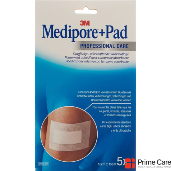 3M Medipore + Pad 10x15cm / Wundkissen 5x10.5cm 5 Stück buy online