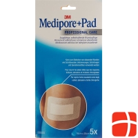 3M Medipore + Pad 10x20cm / Wundkissen 5x15.5cm 5 Stück