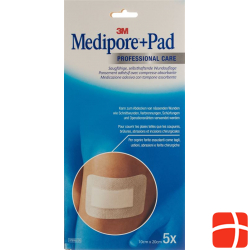 3M Medipore + Pad 10x20cm / Wundkissen 5x15.5cm 5 Stück