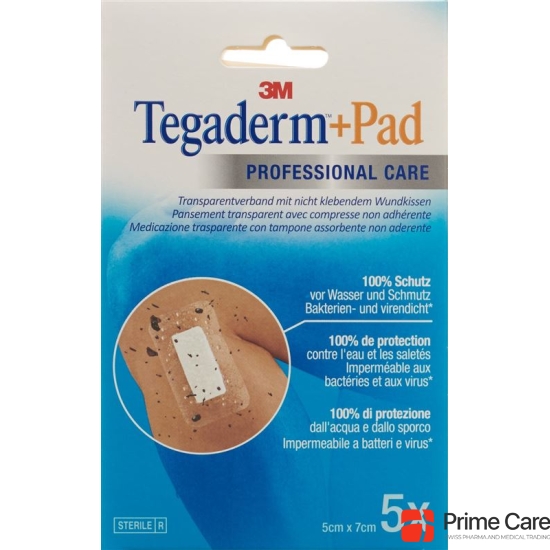 3M Tegaderm + Pad 5x7cm / Wundkissen 2.5x4cm 5 Stück buy online