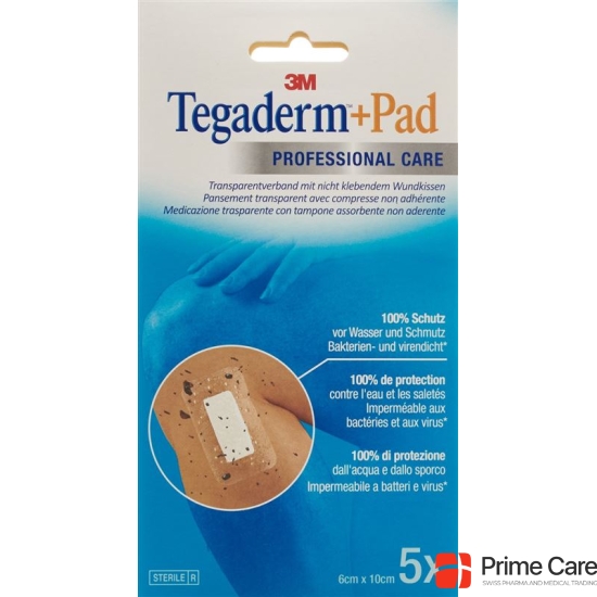 3M Tegaderm + Pad 6x10cm / Wundkissen 2.5x6cm 5 Stück buy online