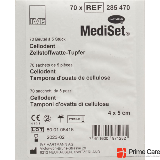 Mediset Cellodent Tupfer 4x5cm 70x 5 Stück buy online